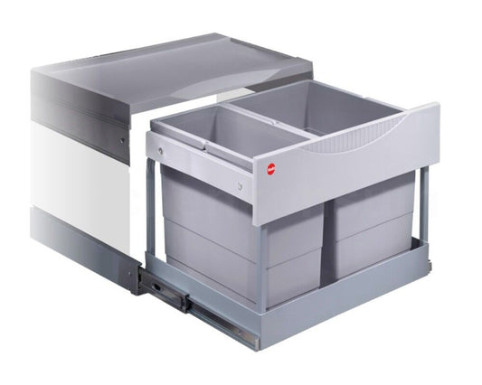 HAILO 3644821 Abfalltrennsystem 30 (18+12) Liter RAUMSPAR TANDEM S PLUS 18/12 mit Ausfahrautomatik