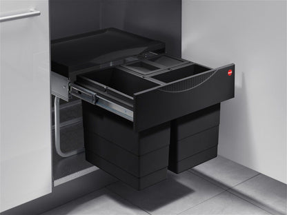 HAILO 3644931 Abfallsorter RAUMSPAR TANDEM S 12/8/8/D schwarz mit 28 Liter Abfallvolumen / ab 50 cm Schrankbreite – Bild 4