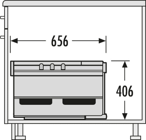 Abfallsorter RONDO Comfort / Hailo Rondo 90.2/40 P (3645-22) / Abfalleimer / Abfallsammler / Mülleimer / Eckschrank