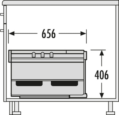 Abfallsorter RONDO Comfort / Hailo Rondo 90.2/40 P (3645-22) / Abfalleimer / Abfallsammler / Mülleimer / Eckschrank