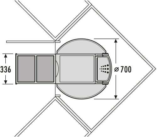 Abfallsorter RONDO Comfort / Hailo Rondo 90.2/40 P (3645-22) / Abfalleimer / Abfallsammler / Mülleimer / Eckschrank