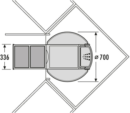 Abfallsorter RONDO Comfort / Hailo Rondo 90.2/40 P (3645-22) / Abfalleimer / Abfallsammler / Mülleimer / Eckschrank