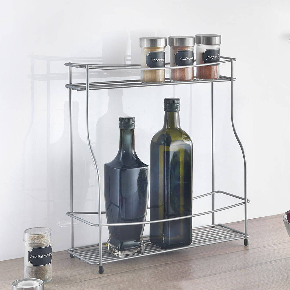METALTEX 364652000 Balsamico Gewürzregal 2-Etg. 35 x 12 x 37 cm Polytherm / Raumsparer