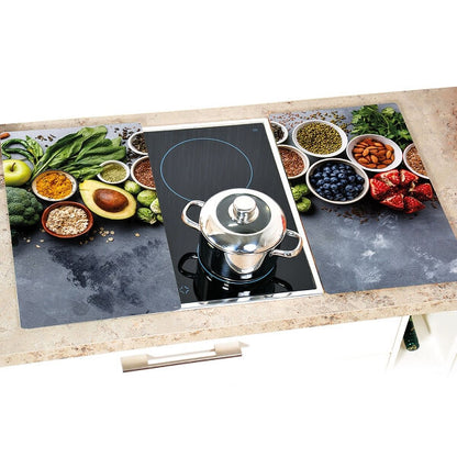 KESPER 3654313 Multi-Glasschneideplatte 2er Pack Motiv AVOCADO / Herdabdeckplatte / Glasschneidbrett / Glasplatte / Spritzschutz