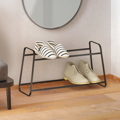 METALTEX 365552000 derby-2 LAVA Schuhregal mit 2 Etagen, 52x18x27 cm, TouchTherm, matt schwarz