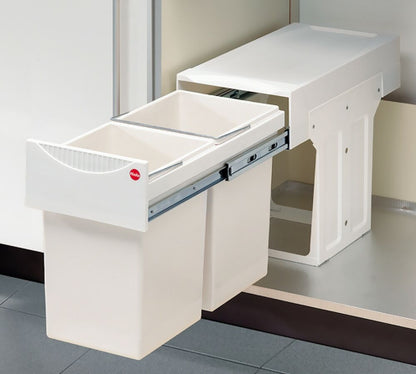 HAILO 3666-00 Abfallsorter 30 (2x15) Liter TANDEM ab 30 cm Schrankbreite, weiß – Bild 3