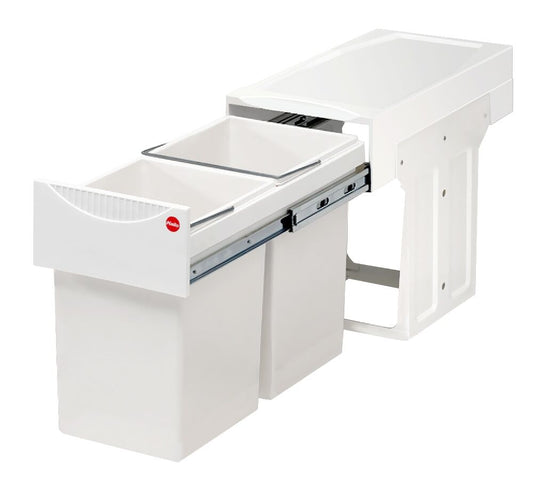 HAILO 3666-00 Abfallsorter 30 (2x15) Liter TANDEM ab 30 cm Schrankbreite, weiß