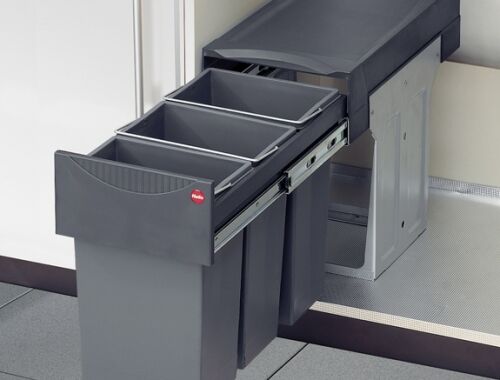 HAILO 3666-13 Abfallsorter 30 (3x10) Liter TERZETT ab 30 cm Schrankbreite – Bild 3
