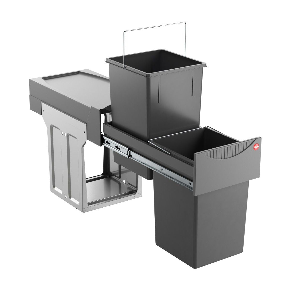 HAILO 3666-10 Abfallsorter 30 (2x15) Liter TANDEM ab 30 cm Schrankbreite