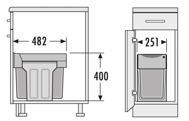 HAILO 3666851 AS Tandem 15/15 Black Edition Abfallsorter mit 30 (2x15) Liter Abfallvolumen ab 30 cm Schrankbreite – Bild 2