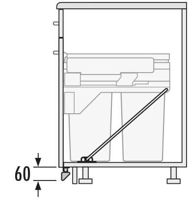 HAILO KICK AND GO Fußhebel 3691501 - mechanische Öffnungsunterstützung für Abfalltrennsysteme mit Frontanbindung – Bild 3