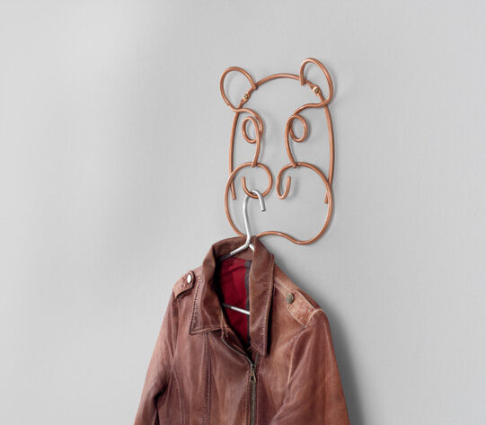 METALTEX 370102000 Safari Wandgarderobe Hippo 24 x 28 cm, Polytherm Copper