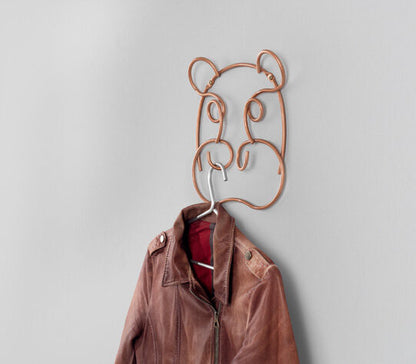 METALTEX 370102000 Safari Wandgarderobe Hippo 24 x 28 cm, Polytherm Copper
