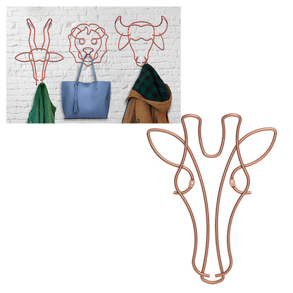 METALTEX 370103000 Safari Wandgarderobe Giraffe 20 x 33 cm, Polytherm Copper