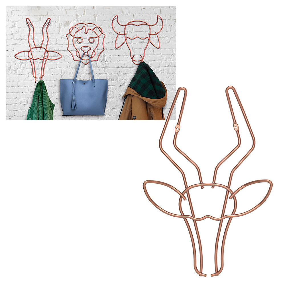 METALTEX 370104000 Safari Wandgarderobe Antilope 30 x 38 cm, Polytherm Copper