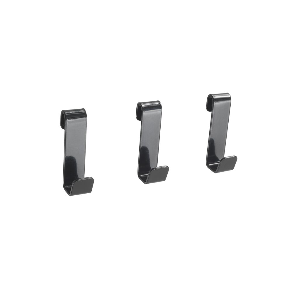 METALTEX 377011000 Mural Line 3-er Set Haken 1,5 x 2,5 x 5,5 cm schwarz / Aufbewahrungssystem