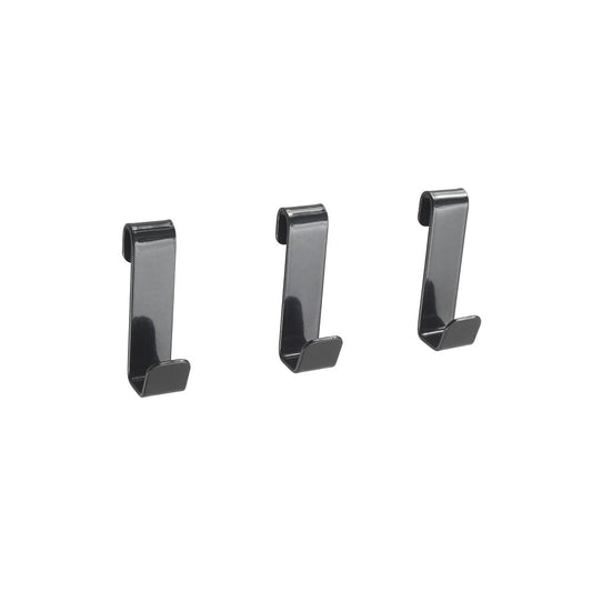METALTEX 377011000 Mural Line 3-er Set Haken 1,5 x 2,5 x 5,5 cm schwarz / Aufbewahrungssystem