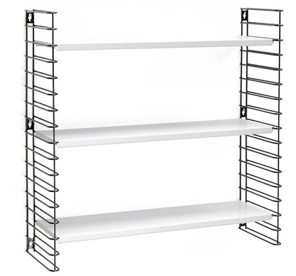 METALTEX 377603076 Bücherregal TOMADO mit 3 weißen Böden u. schwarzen Seiten / Hängeregal / TOMADO-Regalsystem