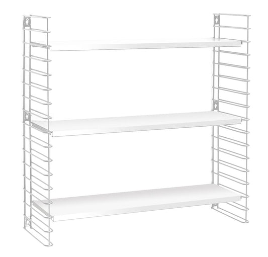 METALTEX 377603014 Bücherregal TOMADO mit 3 weißen Böden u. weißen Seiten / Hängeregal / TOMADO-Regalsystem