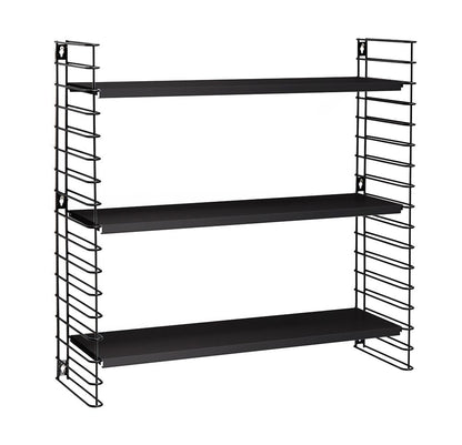 METALTEX 377603080 Bücherregal TOMADO mit 3 schwarzen Böden u. schwarzen Seiten / Hängeregal / TOMADO-Regalsystem