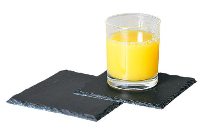 KESPER 38110 Untersetzer aus Schiefer 13 x 13 cm, 2er Pack / Glasuntersetzer