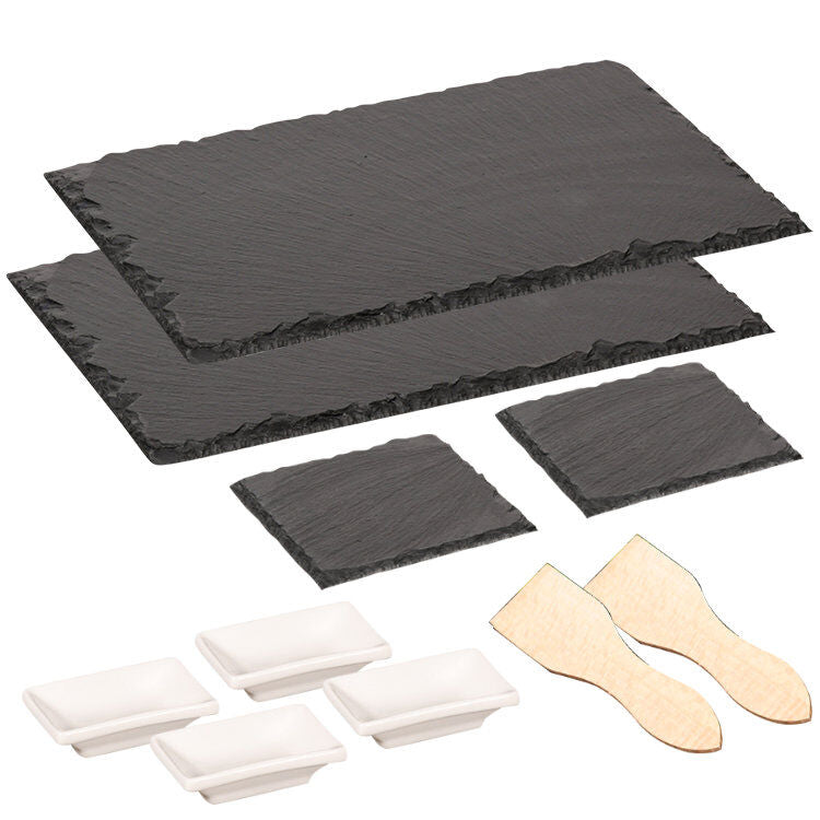 KESPER 38141 Raclette-Set, 10 teilig - für 2 Personen, Schiefer