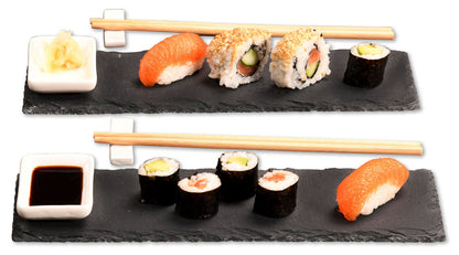 KESPER 38142 Sushi Set, 8 teilig - für 2 Personen, Schiefer