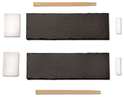 KESPER 38142 Sushi Set, 8 teilig - für 2 Personen, Schiefer