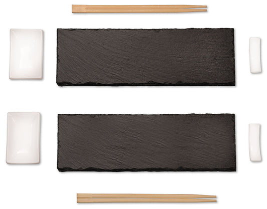 KESPER 38142 Sushi Set, 8 teilig - für 2 Personen, Schiefer