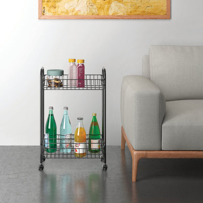 METALTEX 382928000 Berlino Lava Allzweckwagen mit Flaschenhalter, 41 x 23 x 63 cm, TouchTherm, matt schwarz