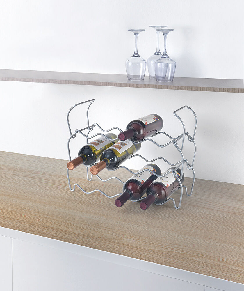 METALTEX 383212000 Wine-Bar Flaschenregal 3-er Set 44x15x13/34 cm Polytherm, stapelbar / Raumsparer