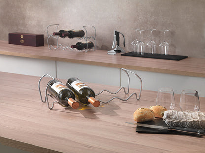 METALTEX 383212000 Wine-Bar Flaschenregal 3-er Set 44x15x13/34 cm Polytherm, stapelbar / Raumsparer