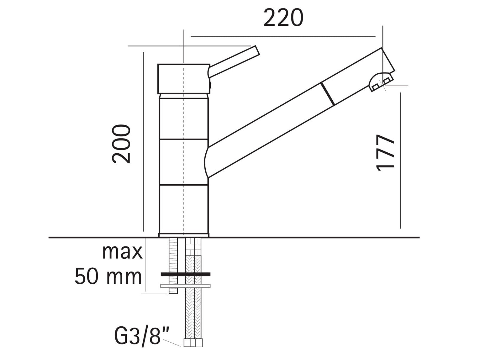 AquaCucina 40008-00 Küchenarmatur Pepper mit Ausziehauslauf, Hochdruck, chrom / Armatur / Einhebelmischer – Bild 2
