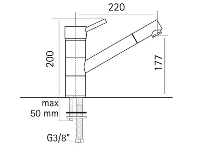 AquaCucina 40008-00 Küchenarmatur Pepper mit Ausziehauslauf, Hochdruck, chrom / Armatur / Einhebelmischer – Bild 2