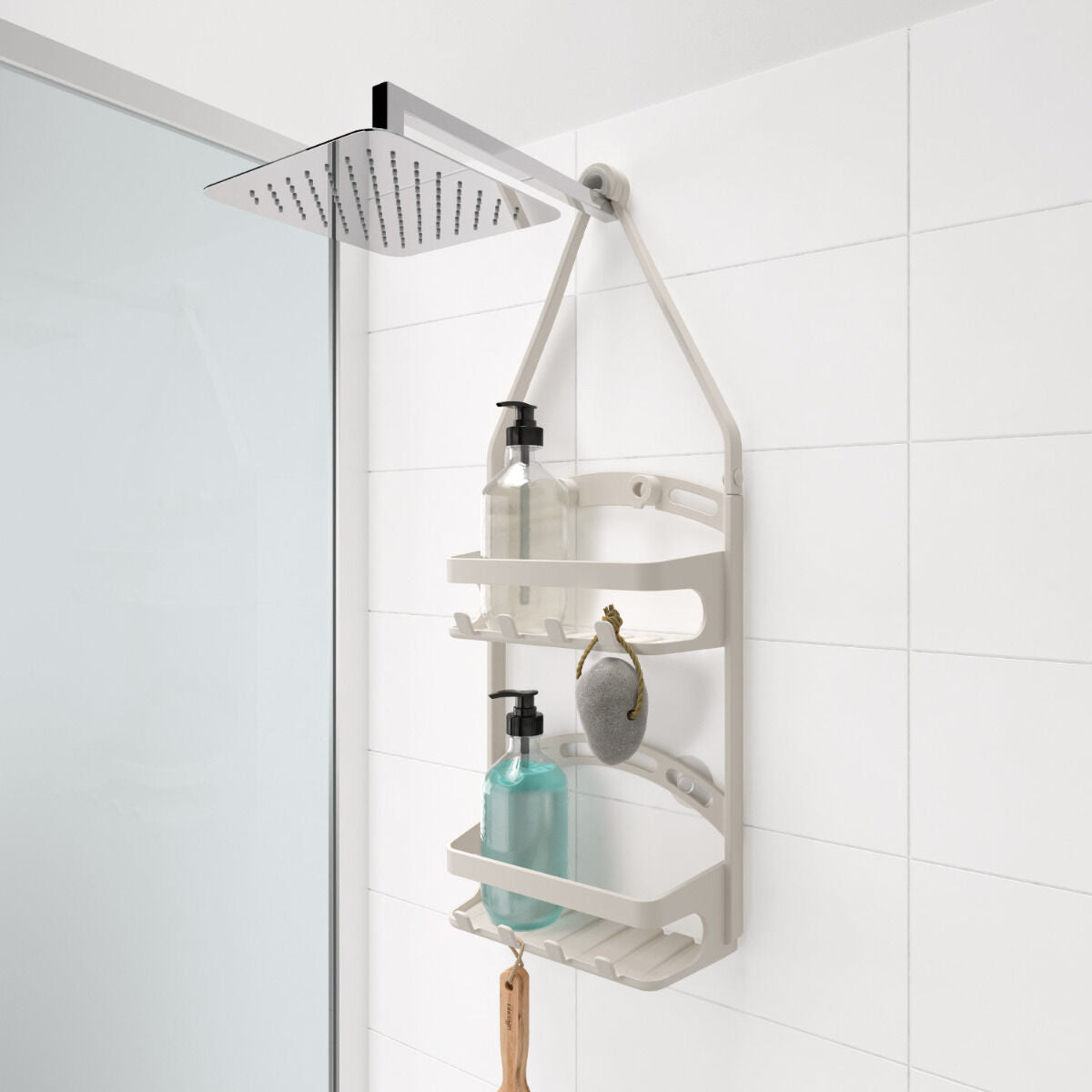 METALTEX 400802000 Shower-Flex Duschenboy mit 2 Etagen, 26 x 15 x 71 cm / Duschregal