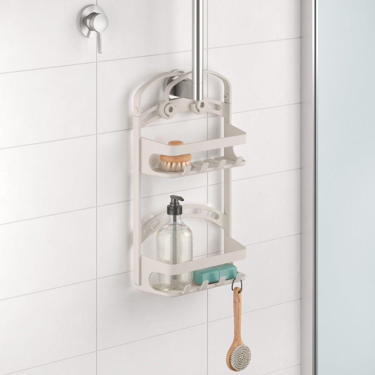 METALTEX 400802000 Shower-Flex Duschenboy mit 2 Etagen, 26 x 15 x 71 cm / Duschregal