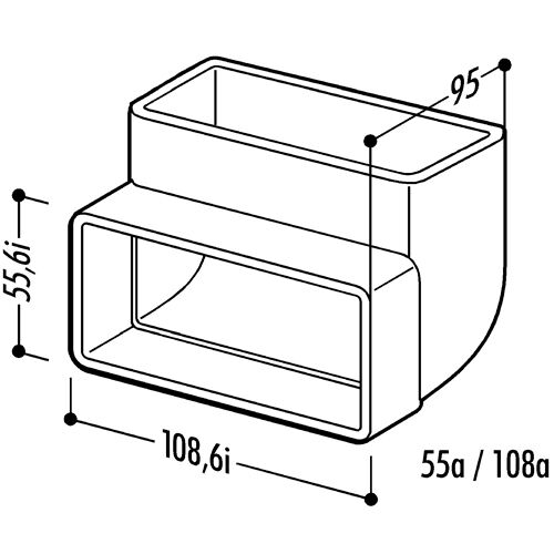 N-RBV 90 Rohrbogen vertikal 90° / COMPAIR norm System Ø 100 – Bild 2
