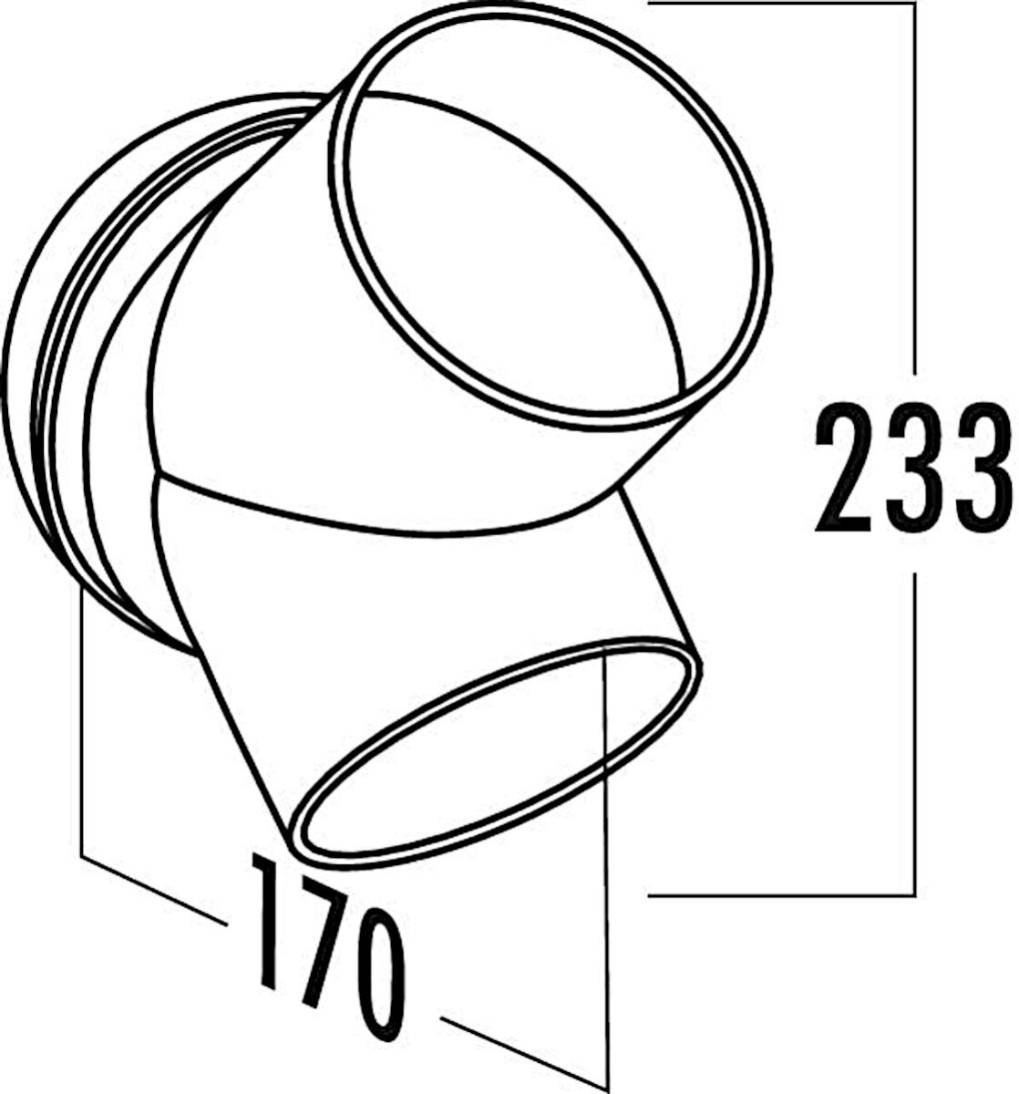 Verbindungselement T-HS 125 Hosenstück weiß / Compair top (Ø 125)