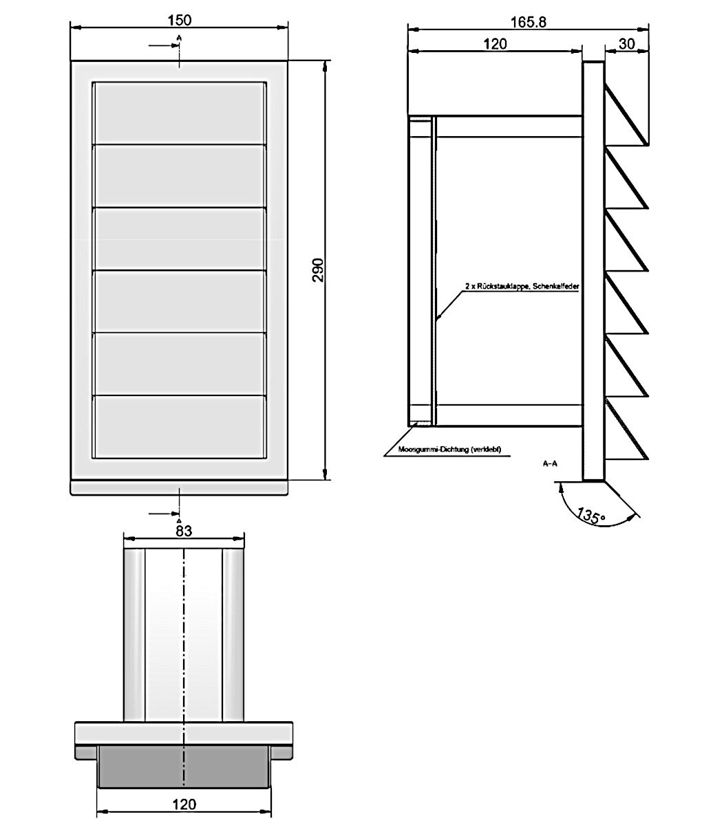 Naber 4022029 E-JAL HK flow 150 Außenjalousie aus Edelstahl / Compair flow – Bild 2