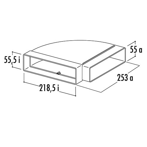 T-RBH 1 Breitkanal-Bogen horizontal 90° / COMPAIR top (System Ø 125 flach) – Bild 2