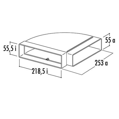 T-RBH 1 Breitkanal-Bogen horizontal 90° / COMPAIR top (System Ø 125 flach) – Bild 2