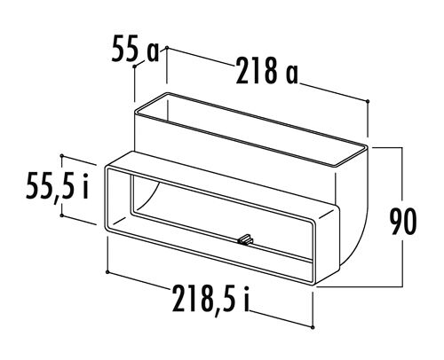 T-RBV 1 Breitkanal-Bogen vertikal 90° / COMPAIR top (System Ø 125 flach) – Bild 2