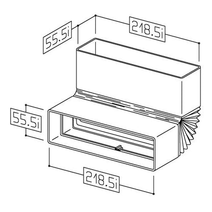 T-RBFLEX Flexibler Breitkanal-Bogen horizontal / vertikal / COMPAIR top (System Ø 125 flach) – Bild 2