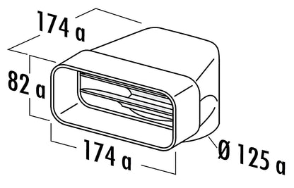 MF-UR Umlenkstück 90° mit Rundrohr / Compair flow (System Ø 125) – Bild 4