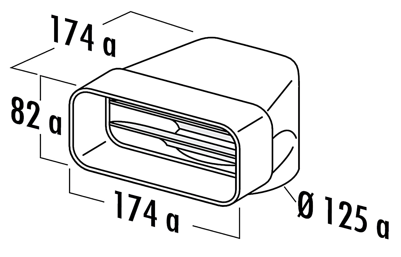 MF-UR Umlenkstück 90° mit Rundrohr / Compair flow (System Ø 125)