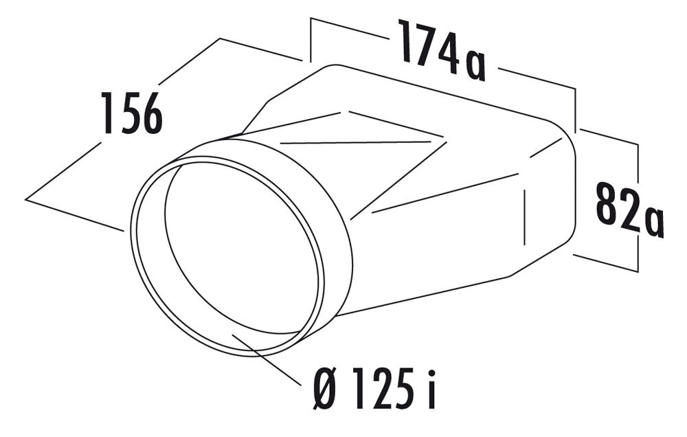 MF-EST 125 Endstück / flach auf rund / Compair flow (System Ø 125) – Bild 2