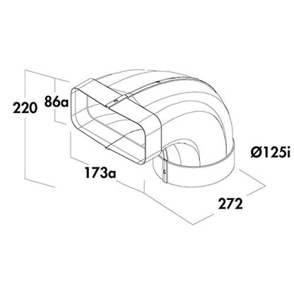 F-Bion 125 Umlenkstück 90° / Compair flow ( System Ø 125) – Bild 2