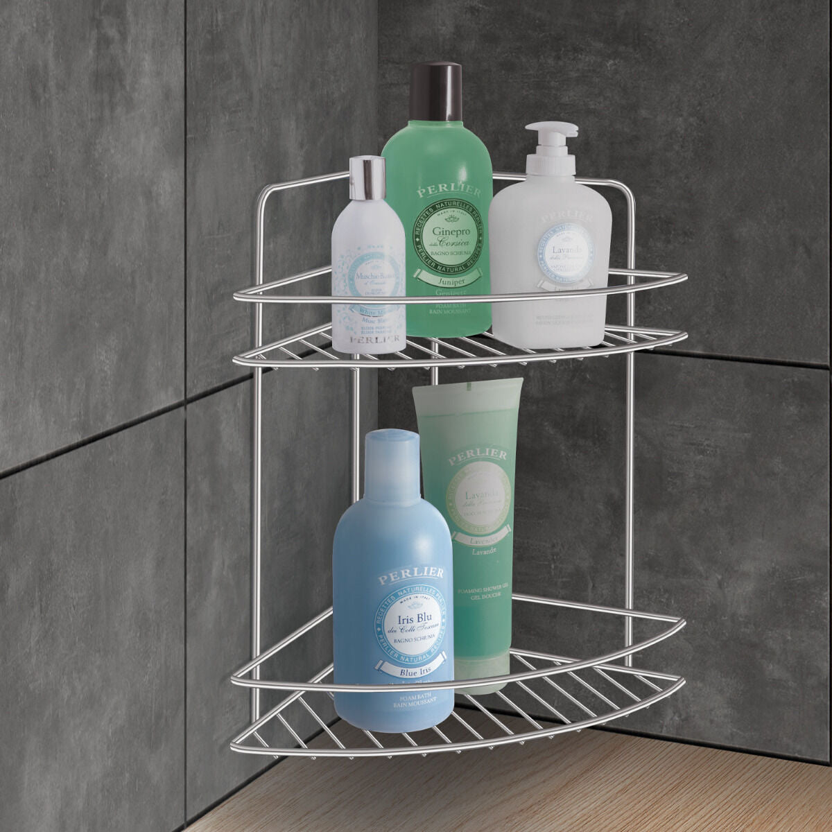 METALTEX 403313000 Reflex LUXY 2-etagiges Eckregal 23 x 23 x 35 cm Chrometherm