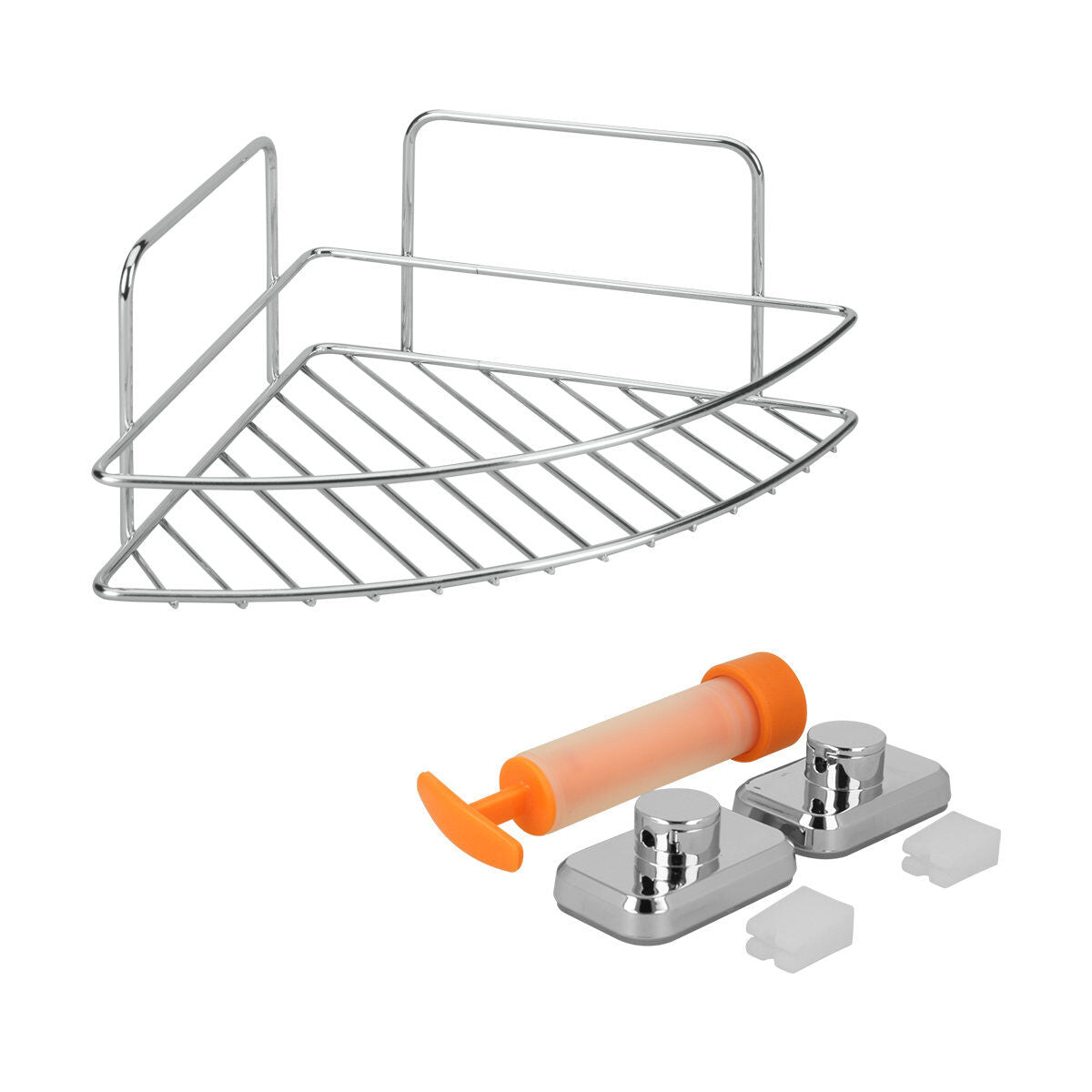 METALTEX 403330000 Reflex LUXY Eckregal mit VacuumFix, 23 x 23 x 11 cm Chrometherm
