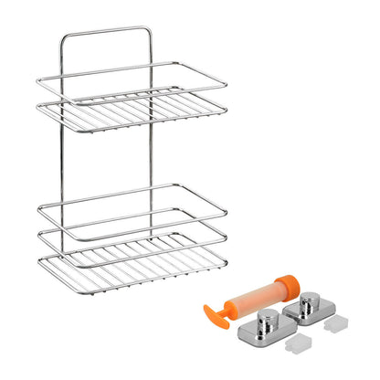 METALTEX 403342000 Reflex LUXY Doppel-Handtuchkorb mit VacuumFix, 26 x 16 x 35 cm Chrometherm